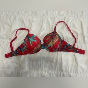 PINK Victoria's Secret Red and Blue Bikini Top